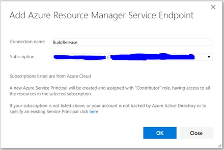Add Azure Resource Manager Service Endpoint