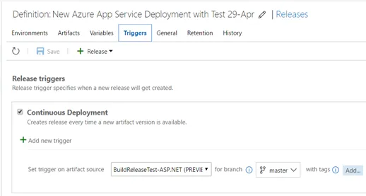 Setup Release Trigger